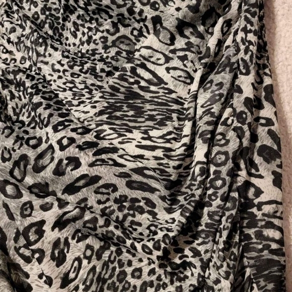 SELF ESTEEM Leopard Print Off One Shoulder Dress Size S - Picture 2 of 3